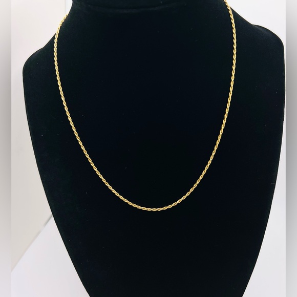 18k Gold Talleres San Jose Ecuador Rope Chain Necklace 15.5 Inches 4 Grams - Picture 1 of 9